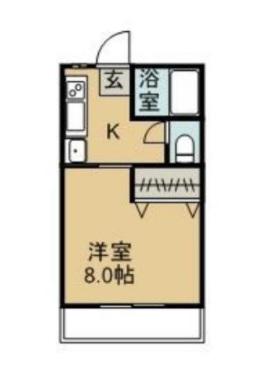 中祥マンションC(1K/3階)の間取り写真
