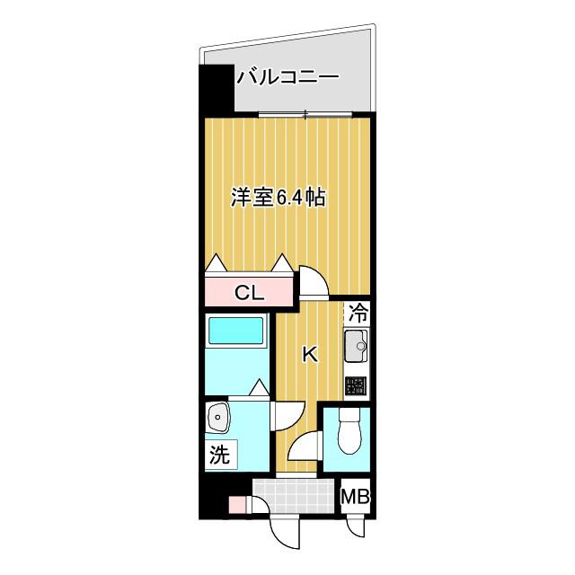 LUXE田辺(1K/7階)の間取り写真