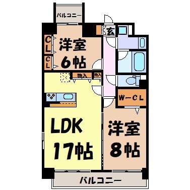 アルテミス(2LDK/7階)の間取り写真