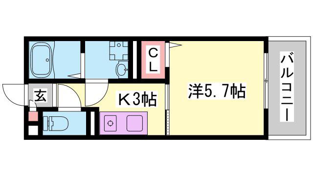 レナータレジデンス(1K/2階)の間取り写真