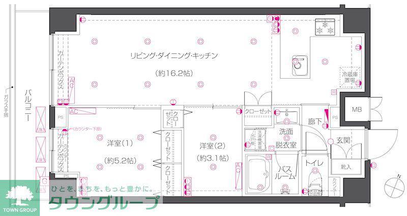 ZOOM練馬高野台(2LDK/2階)の間取り写真