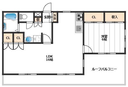 メゾンクレール(1LDK/3階)の間取り写真