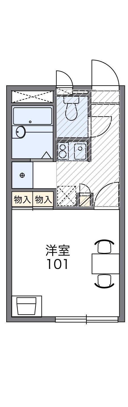 レオパレス楽来II(1K/1階)の間取り写真