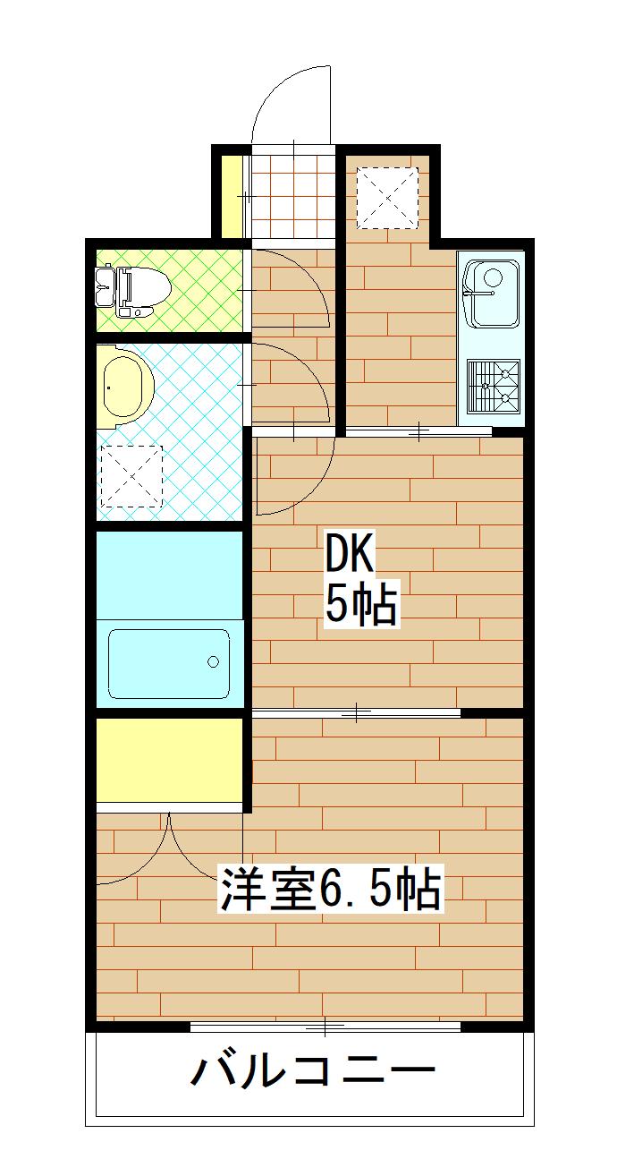 リエス春日町(1DK/3階)の間取り写真