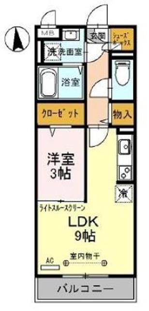 メルヴェーユ(1LDK/1階)の間取り写真