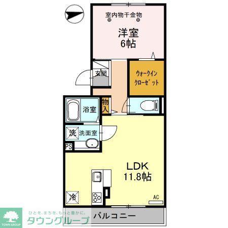 ロイジェントパークスレイクタウンIII J(1LDK/3階)の間取り写真