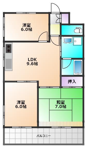 サンシャインフォーレスト(3LDK/2階)の間取り写真