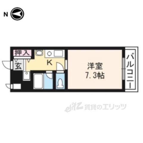ロイヤルレジデンス岡崎(1K/2階)の間取り写真