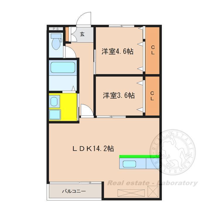 ALTE MEISTER REO(2LDK/1階)の間取り写真