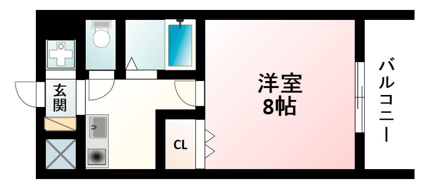 エクセレント上新12(1K/2階)の間取り写真