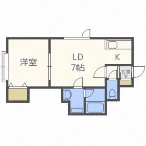 リーフガーデン麻生(1LDK/3階)の間取り写真