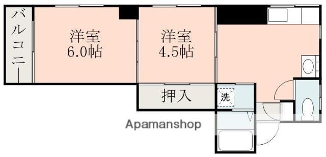 千石ビル(2K/3階)の間取り写真