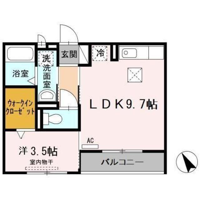 レセンテ NSII(1LDK/1階)の間取り写真