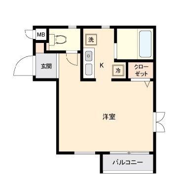 小金井プラザマンション(1K/4階)の間取り写真