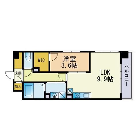 ADEN箱崎駅前(1LDK/12階)の間取り写真