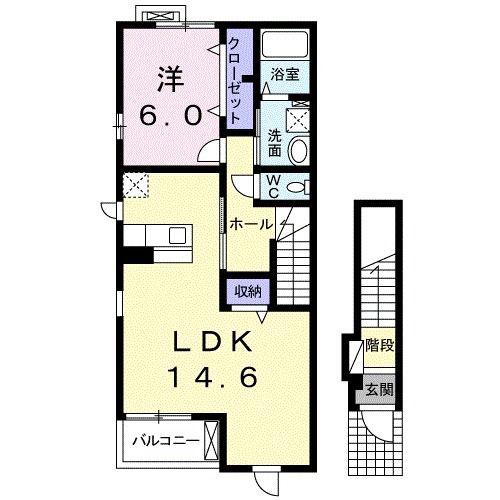 モンテ グランデ II(1LDK/2階)の間取り写真