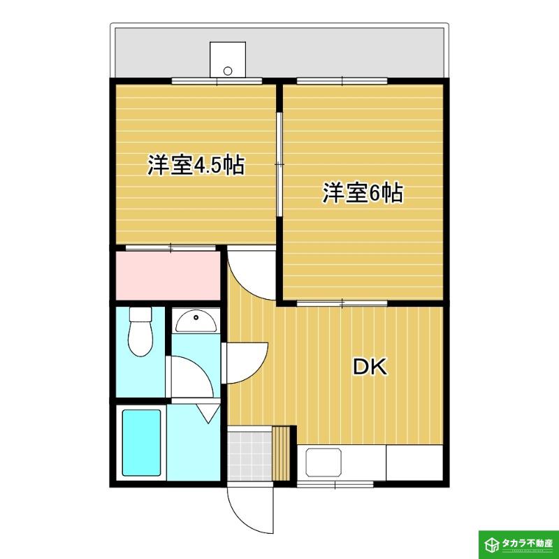 SETTLE(2DK/4階)の間取り写真