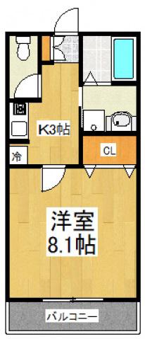 ネーベルリヴ(1K/2階)の間取り写真