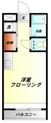 BAAN萬(ワンルーム/2階)の間取り写真