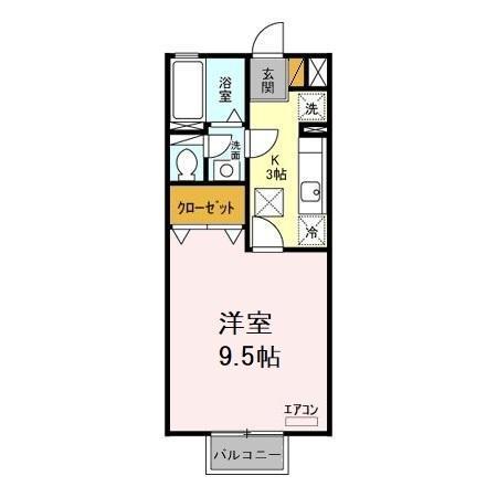 サンフィール(1K/1階)の間取り写真