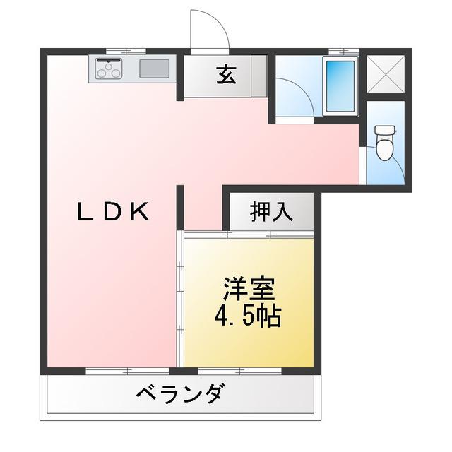 第一ビレッタ浜松(1LDK/6階)の間取り写真