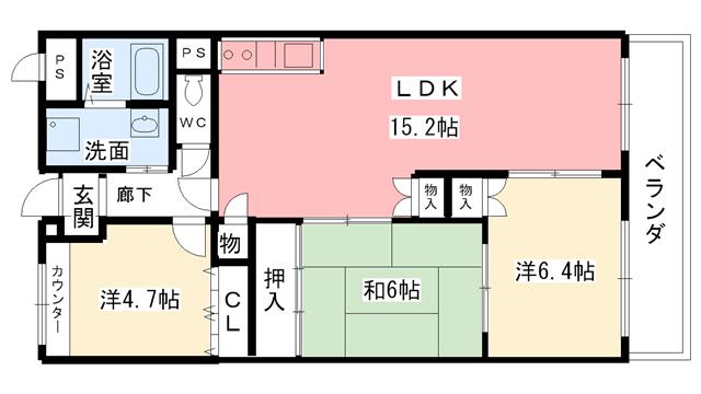 ルノン大森ドゥ(3LDK/5階)の間取り写真