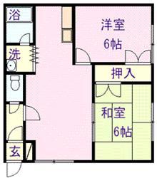 ラポール新富(2LDK/1階)の間取り写真