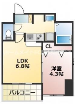 S-FORT保田窪(1LDK/7階)の間取り写真