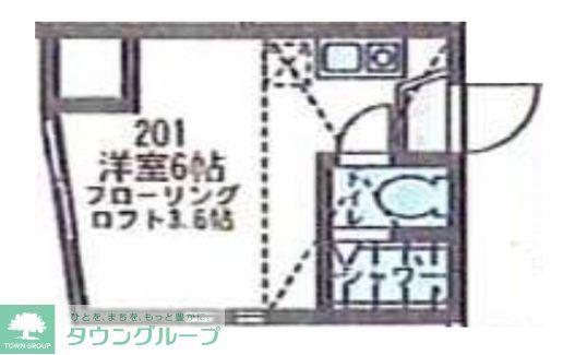 ユナイト日の出リカルドの杜(ワンルーム/2階)の間取り写真