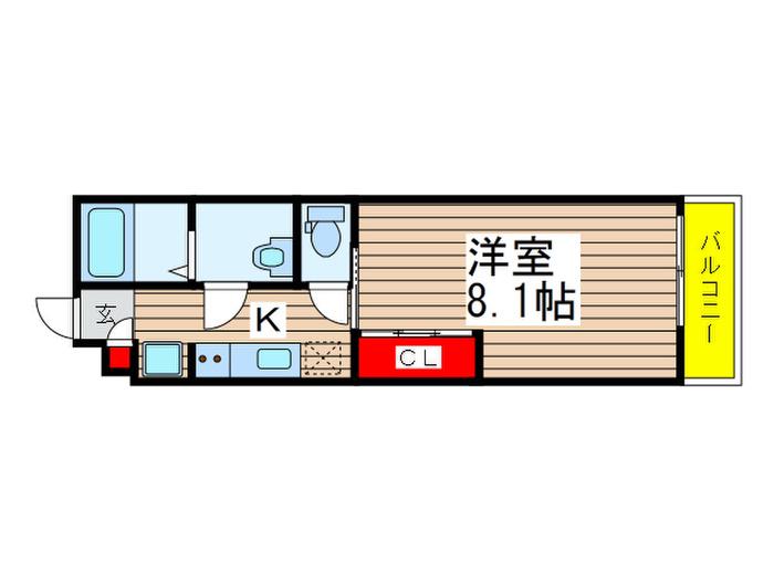 リブリ・LRIE(1K/1階)の間取り写真