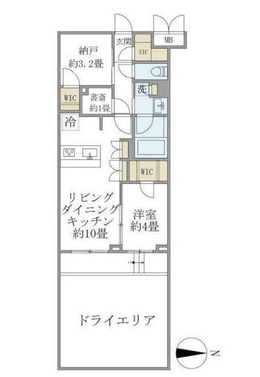 ラペルラ自由が丘2(1SLDK/1階)の間取り写真