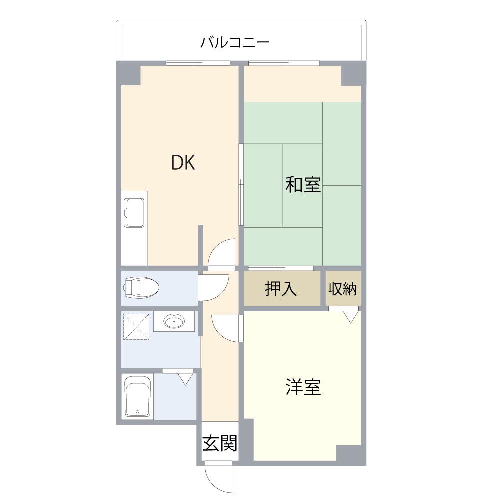 スプリングブリーズ(2DK/2階)の間取り写真