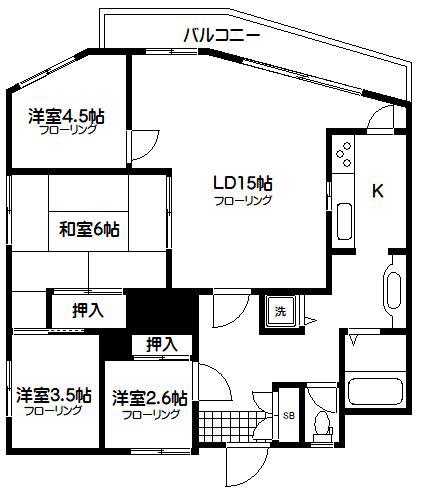 神代バタニカルガーデンズマンション(4DK/3階)の間取り写真