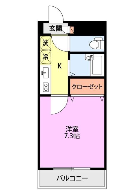 プライムステージ(1K/3階)の間取り写真