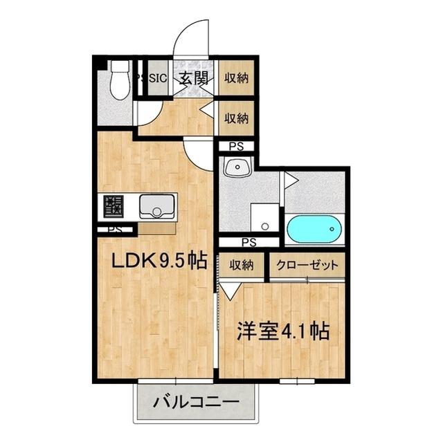 サウスヒル駒場(1LDK/2階)の間取り写真