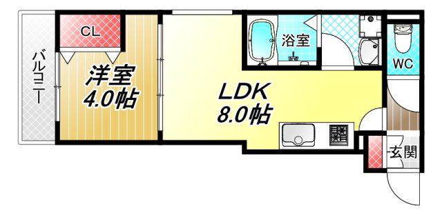 D PORTA GIRASOLE(1LDK/3階)の間取り写真