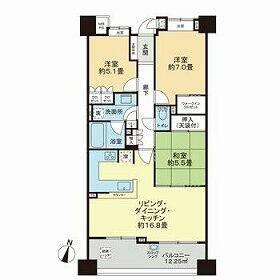 ライオンズ青葉さつきが丘(3LDK/5階)の間取り写真