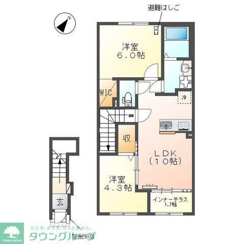 日野市西平山アパート工事(2LDK/2階)の間取り写真