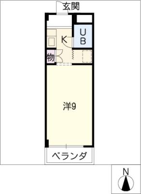 貴船ビル(ワンルーム/3階)の間取り写真