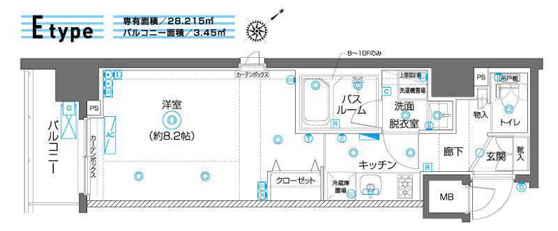 ZOOM横濱イースト(1K/10階)の間取り写真