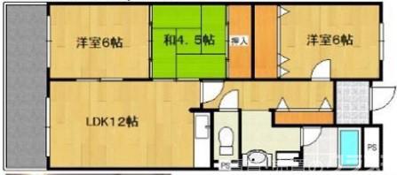 アーバンコート中もず(3LDK/3階)の間取り写真