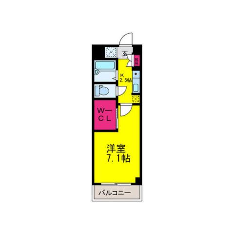 スカイホーム宝泉II(1K/3階)の間取り写真
