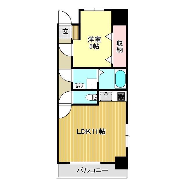 イーグルコート高沢(1LDK/2階)の間取り写真