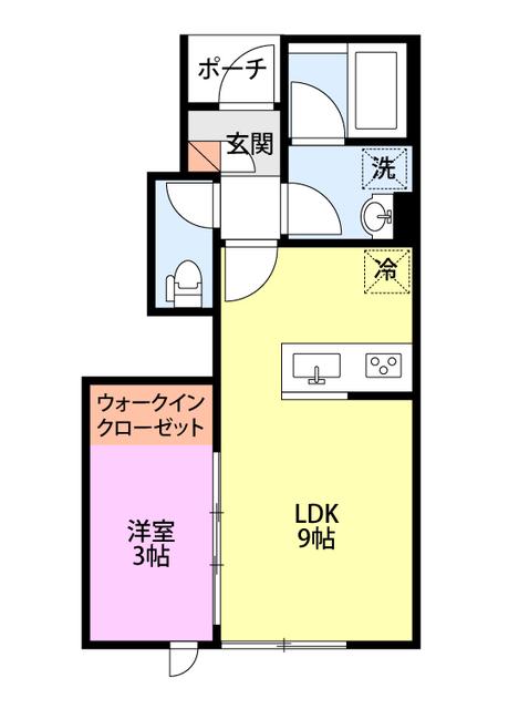 CIEL TERAO(1LDK/1階)の間取り写真