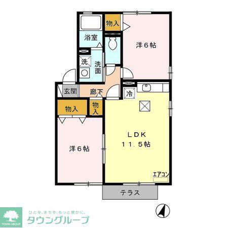 グレイスI(2LDK/1階)の間取り写真