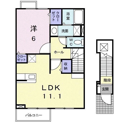 FINE20(1LDK/2階)の間取り写真
