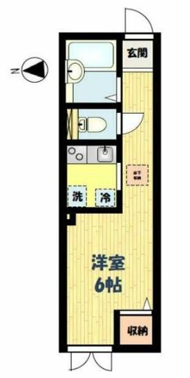 CASA・T&M(1K/1階)の間取り写真