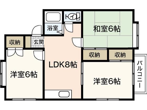 ファミーユ高取(3LDK/1階)の間取り写真