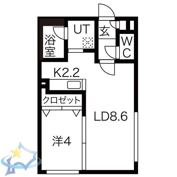 ガーベラ(1LDK/3階)の間取り写真