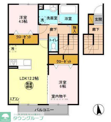 セジュールVII(2LDK/2階)の間取り写真